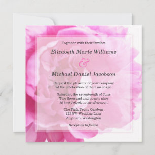 Beautiful Pink Peony Wedding Invitations