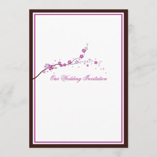 Beautiful Pink Purple Blossom Wedding Invitation