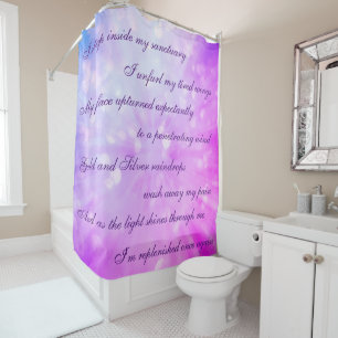 Beautiful Pink / Purple Cleansing Mantra design Shower Curtain