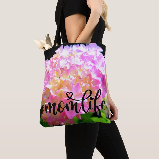 Beautiful Pink purple orange hydrangeas momlife Tote Bag (Close Up)