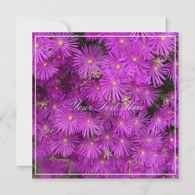 Beautiful Pink Putple Flowers Your Text Flat Card (Front)