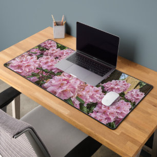 Beautiful Pink Rhododendron Blooms Floral Desk Mat
