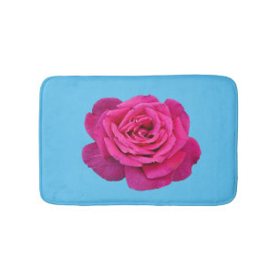 Beautiful pink rose bath mat