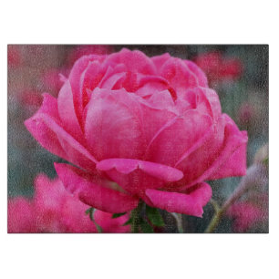 Beautiful Pink Rose Flower Cutting Board