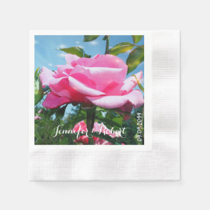 beautiful pink rose flower. floral photo art. napkin