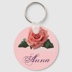 Beautiful 'Pink Rose' Flower Key Ring