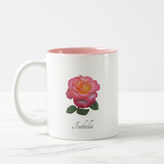 Beautiful Pink Rose Flower Mug (Left)