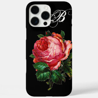 BEAUTIFUL PINK ROSE MONOGRAM iPhone 16 PRO MAX CASE