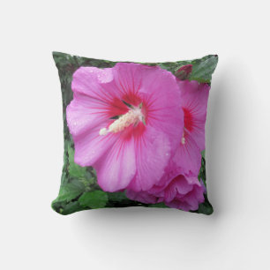 Beautiful Pink Rose Of Sharon Flower Photo Cushion