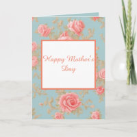 Beautiful Pink Rose Pattern Mother's Day