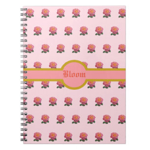 Beautiful Pink Rose Pattern Notebook