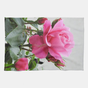 Beautiful Pink Rose Tea Towel