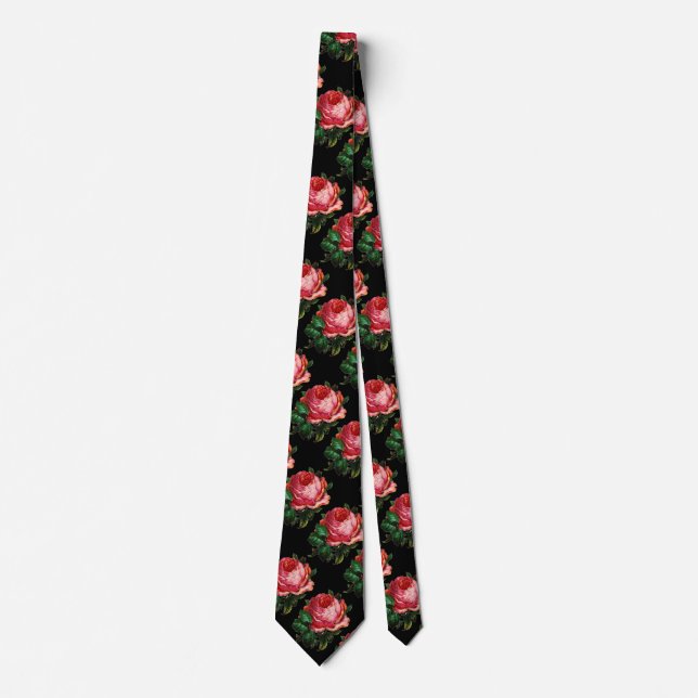 BEAUTIFUL PINK ROSE TIE (Front)