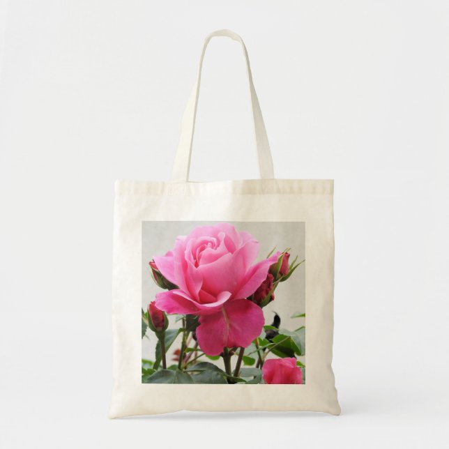 Beautiful Pink Rose Tote Bag (Front)