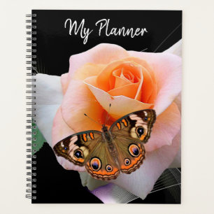 Beautiful Pink Rose with Butterfly Planner
