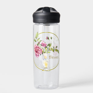 Beautiful Pink Roses and Vase  Water Bottle
