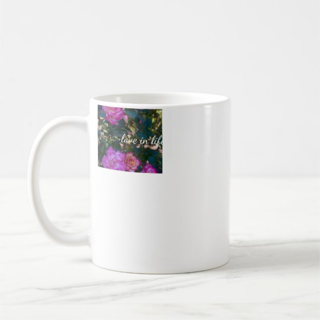 Beautiful Pink Roses Coffee Mug (Left)