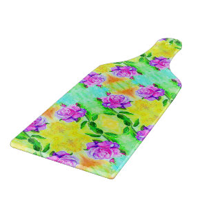 Beautiful Pink Roses Garden - Watercolor Cutting Board