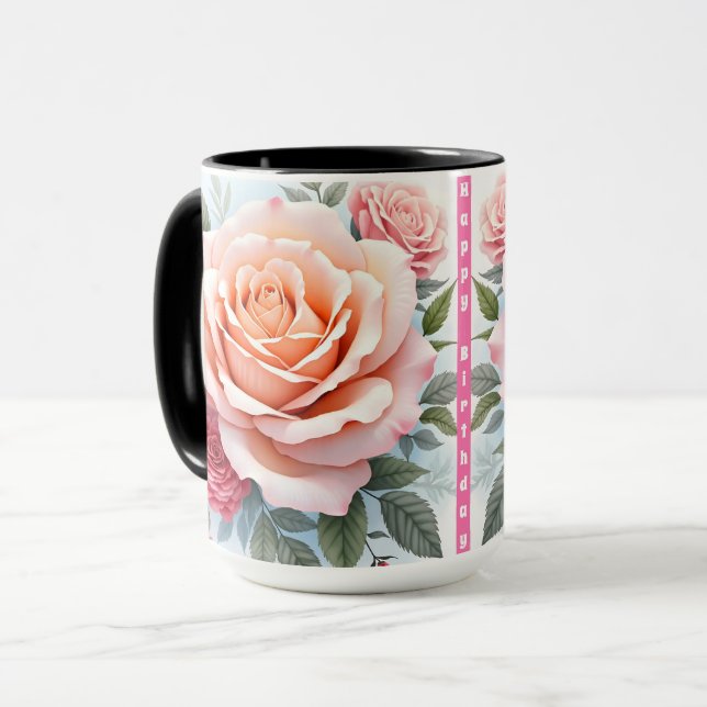 Beautiful Pink Roses Luxury Modern Collection Mug (Front Left)