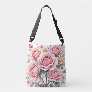 Beautiful Pink Roses Luxury Trendy Collection Crossbody Bag