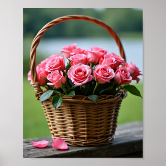 beautiful pink roses poster