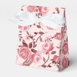 Beautiful Pink Roses Tent Favour Box