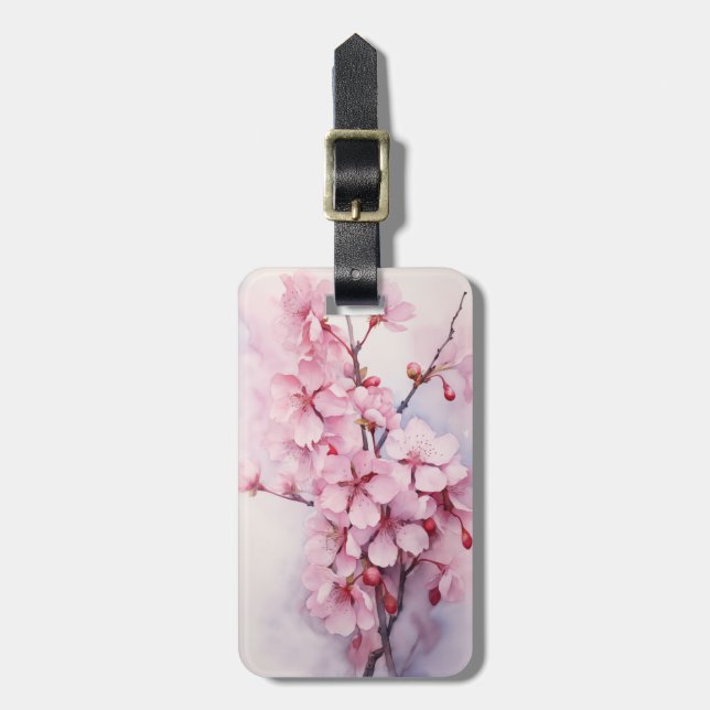 Beautiful Pink Sakura Cherry Blossom Luggage Tag (Front Vertical)