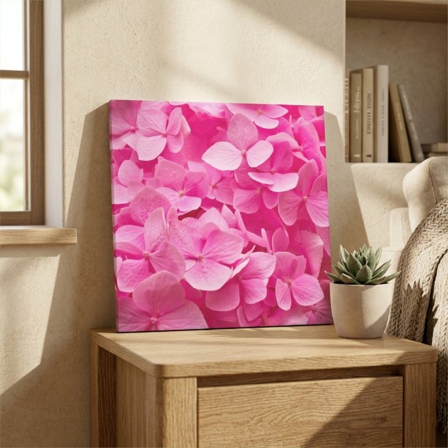 Beautiful Pink Spring Hydrangea Flower Photography Canvas Print (Creator Uploaded)