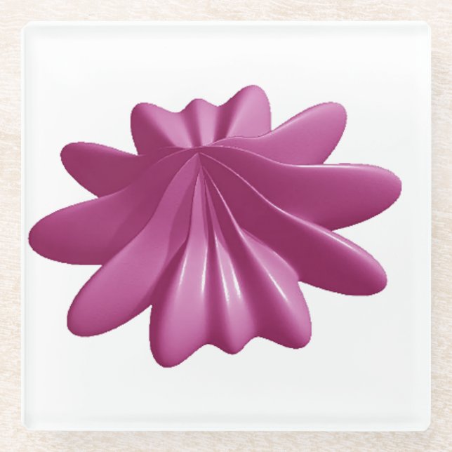 Beautiful Pink Starfish Glass Coaster (Front)