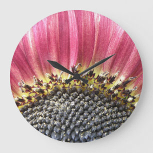 Beautiful Pink Sunflower Wall Clock