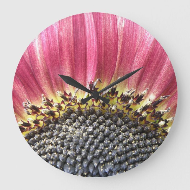 Beautiful Pink Sunflower Wall Clock (Front)