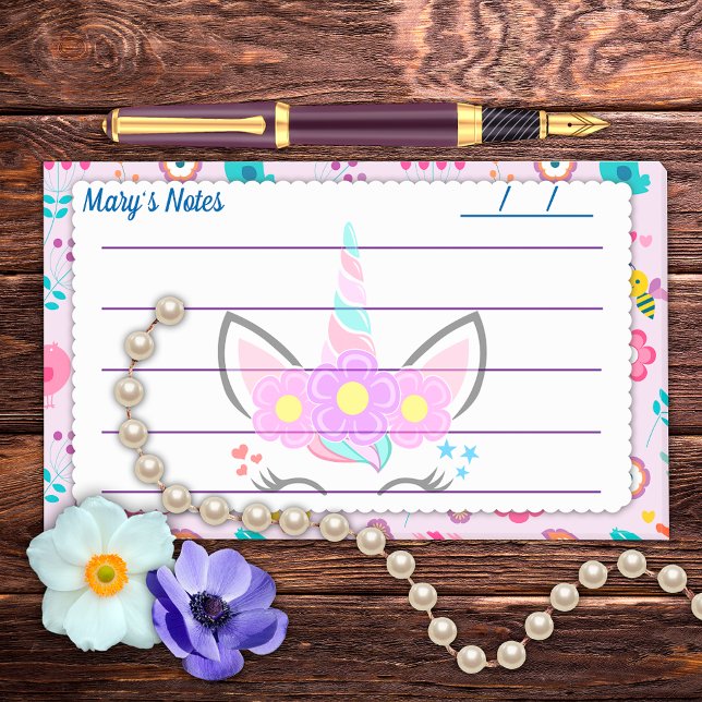 Beautiful Pink unicorn cute background 10" x 6" Post-it Notes (Creator Uploaded)