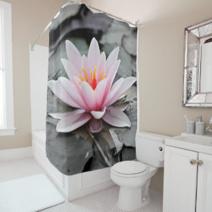 Beautiful pink water lily shower curtain
