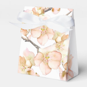 Beautiful pink watercolor cherry blossoms favour box