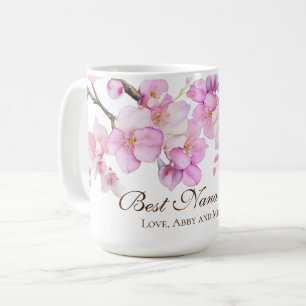 Beautiful pink watercolor cherry blossoms Nana Coffee Mug