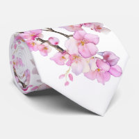 Beautiful pink watercolor cherry blossoms 