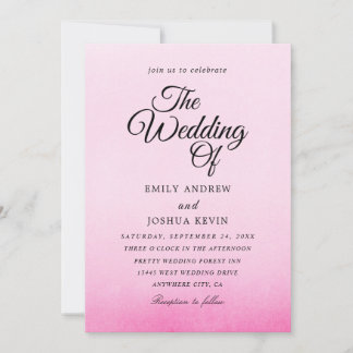 beautiful pink watercolor wedding invitations