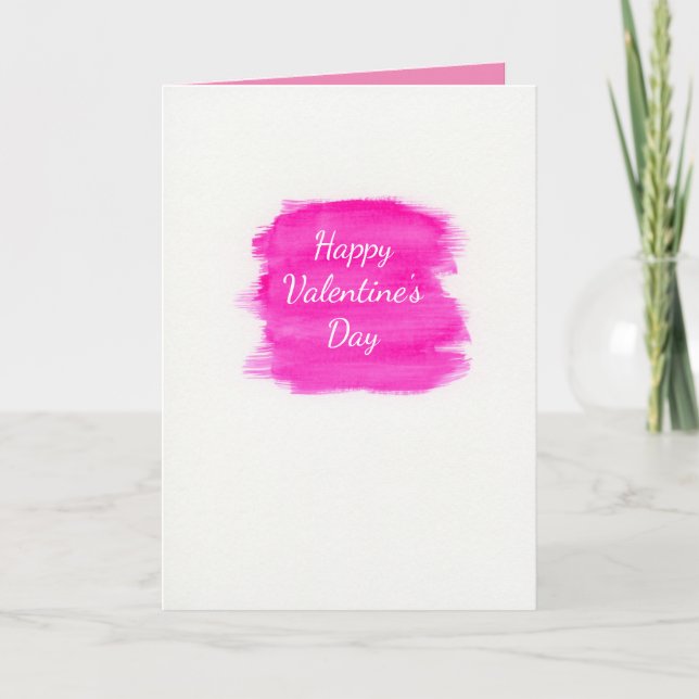 Beautiful pink watercolour Valentine's card (Front)