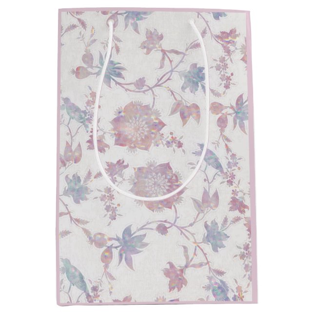 Beautiful pink watercolours medium gift bag (Front)