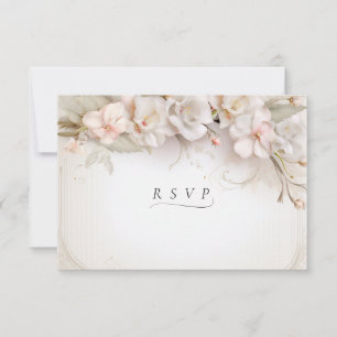 Beautiful Pink White Watercolor Flowers RSVP Card