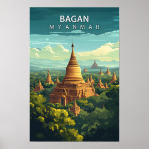 Beautiful Place Bagan Myanmar Art Travel Poster