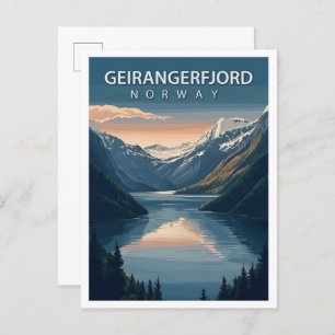 Beautiful Place Geirangerfjord Norway Travel Postcard