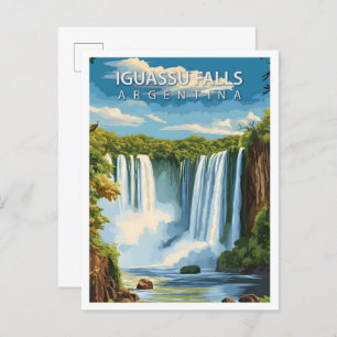 Beautiful Place Iguassu Falls Argentina Travel Postcard