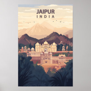 Beautiful Place Jaipur India Illustration Travel Poster