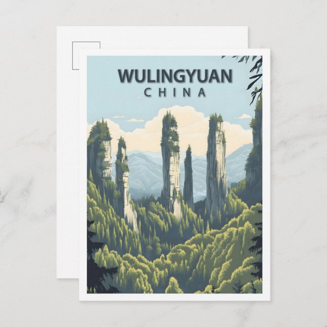 Beautiful Place Wulingyuan China Art Travel Postcard (Front/Back)