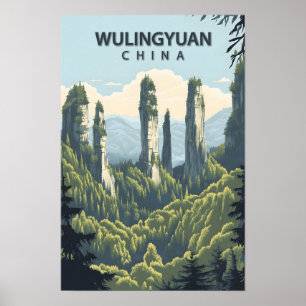 Beautiful Place Wulingyuan China Art Travel Poster