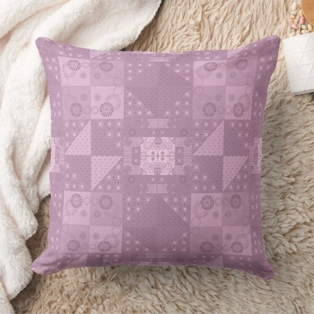 beautiful plain traditional lilac patchwork cushion (Blanket)