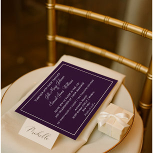 Beautiful Plum and Grey Wedding Invitation