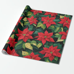Beautiful Poinsettia Wrapping Paper
