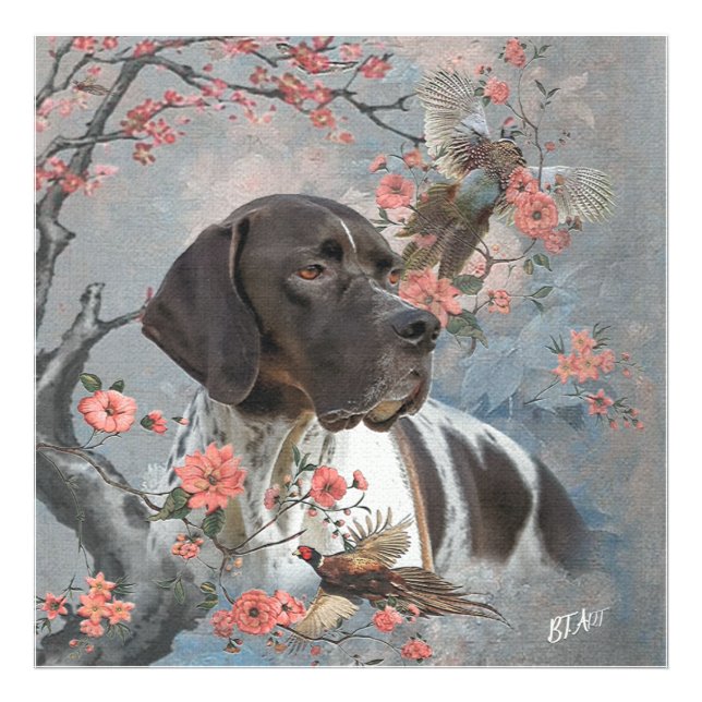 Beautiful pointer with pheasants    photo print (Front)